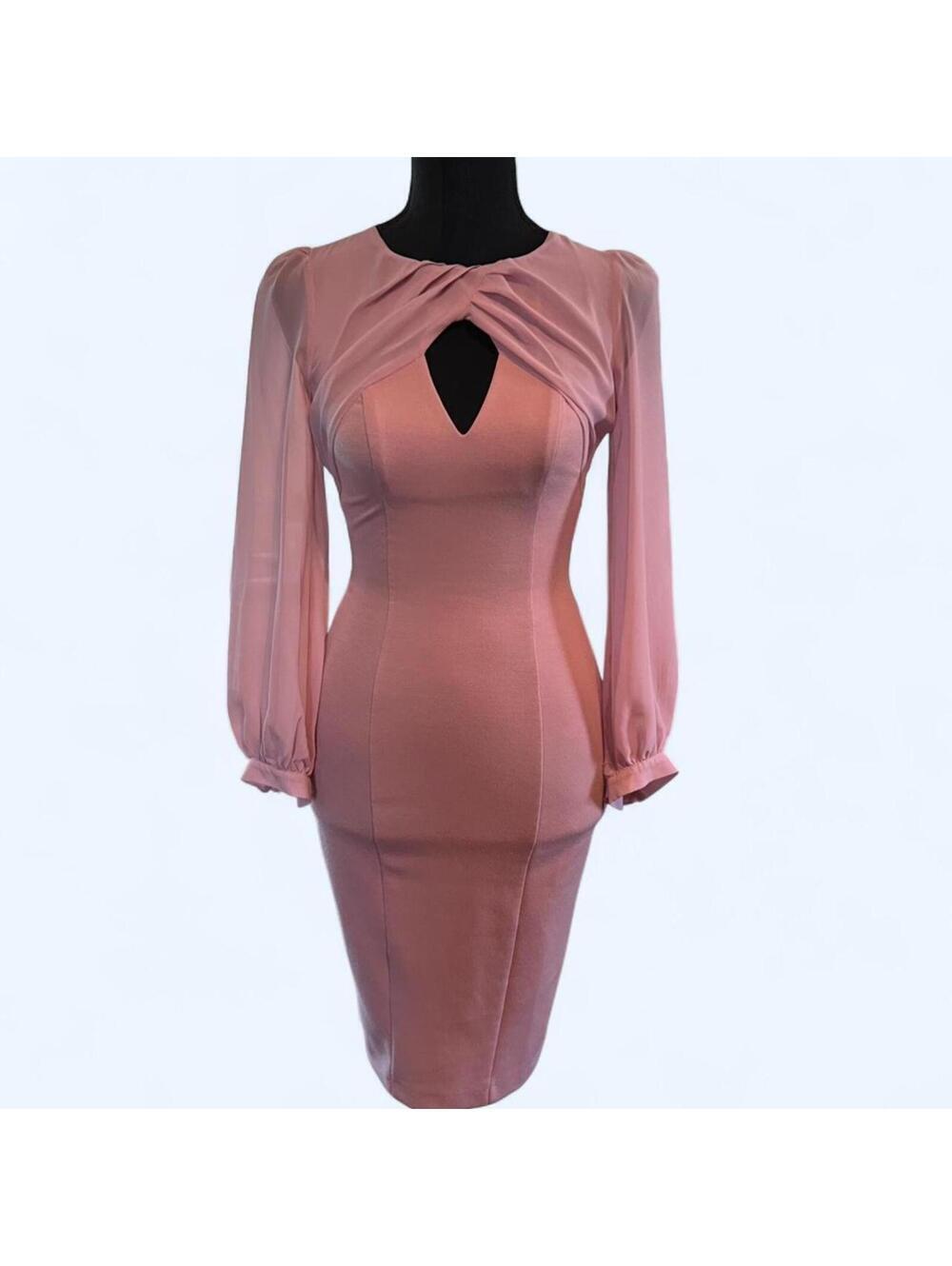 ASOS Petite Pink Fairycore Dress with Sheer Sleeves Size 2